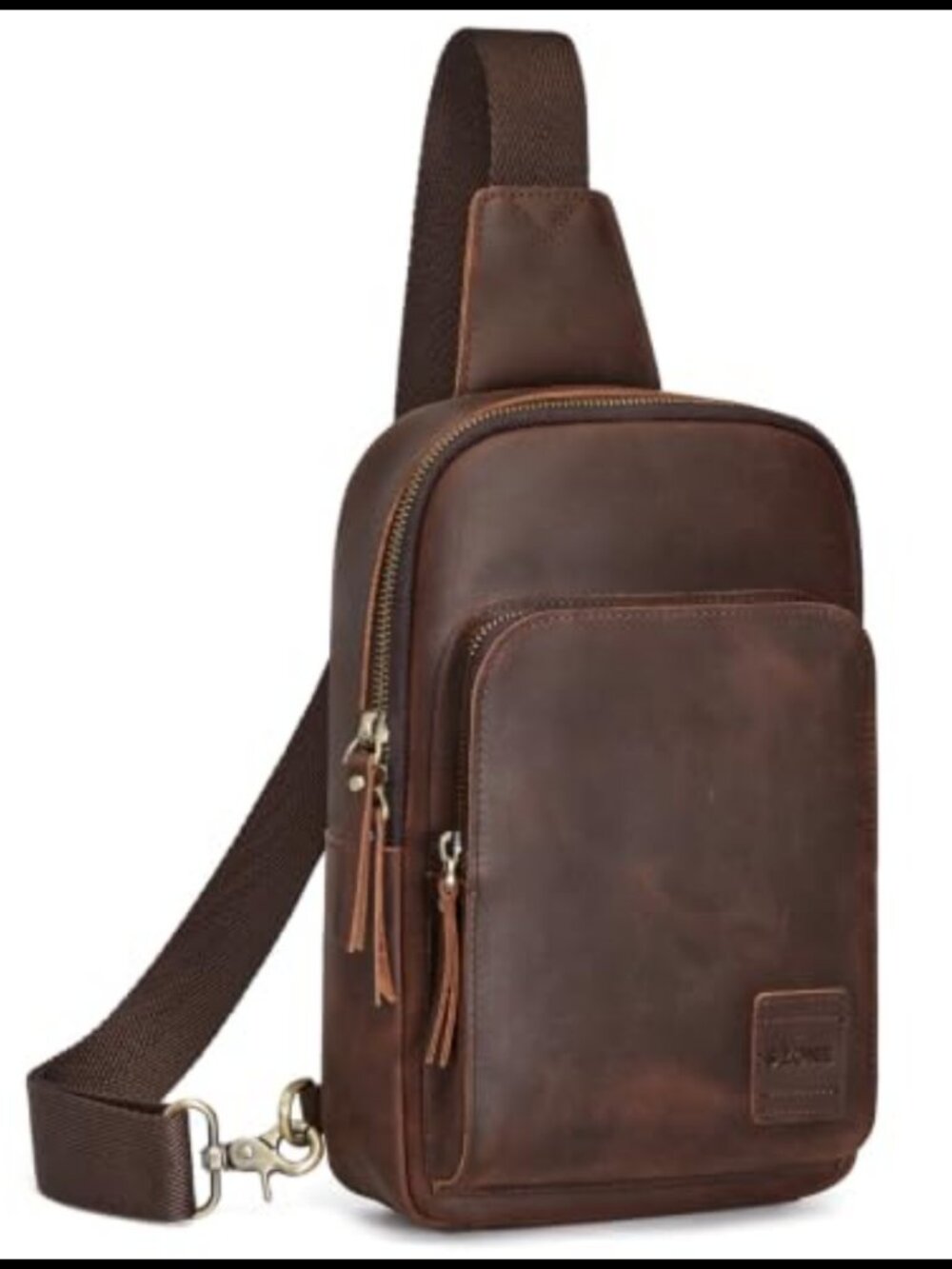Genuine Leather Sling Bag RFID Blocking Crossbody for Men Women
